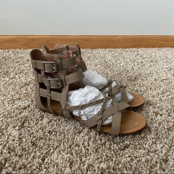 Sigerson Morrison Tan Leather Cage Gladiator Sandals Size 6B Narrow - Picture 2 of 8